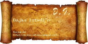 Dajka István névjegykártya